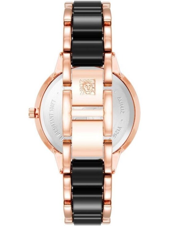 Anne Klein Women\'s Rose Gold Black Analog Quartz Resin Bracelet Luxury Watch main image 9